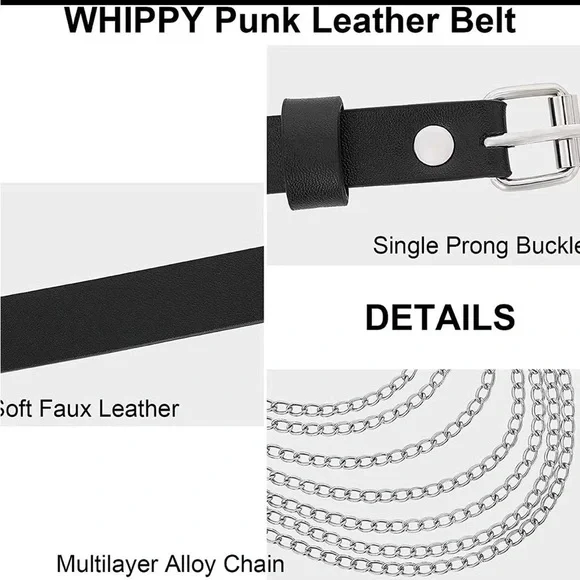 Sexy chain belt. Faux leather. 1 piece multilayer chains - Picture 8 of 10